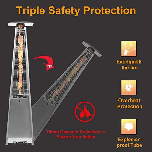2 Sets 40.000 Btu Propane Patio Heater. Standing Pyramid Outdoor Heaters