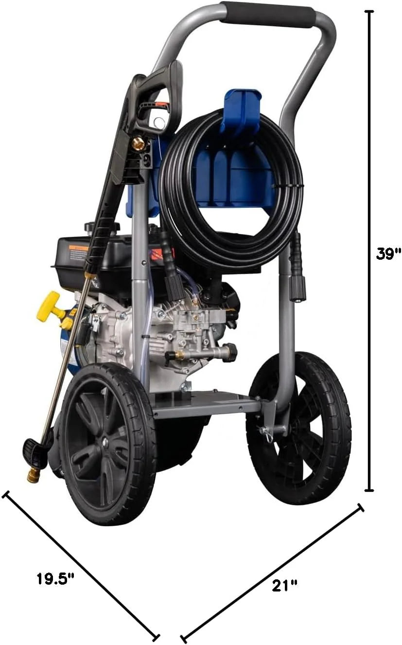 WPX3400 Gas Pressure Washer. 3400 PSI and 2.6 Max GPM. Onboard Soap Tank. Spray Gun and Wand. 5 Nozzle Set. for Cars/Fences/Driveways/Homes/Patios/Furniture