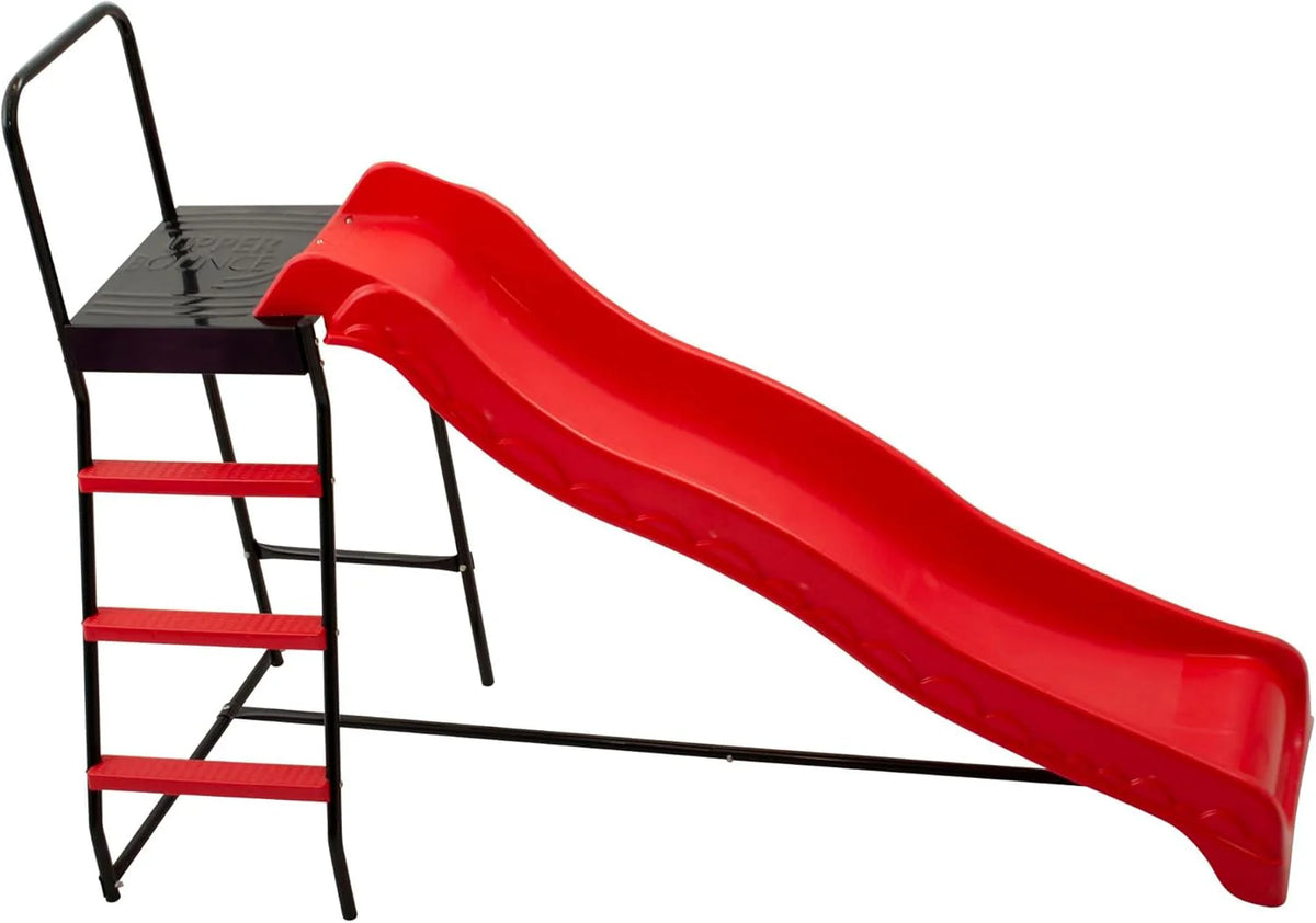 Trampoline Step N Slide | Fun Indoor & Outdoor Ladder and Wave Slide Set – Perfect for Round or Rectangle Trampolines with or Without Net