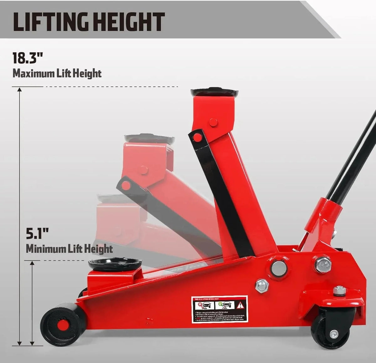 3 Ton Hydraulic Floor Jack with Quick Lift Pump Car Jack. (6.000 lb) Capacity.Red.W83025