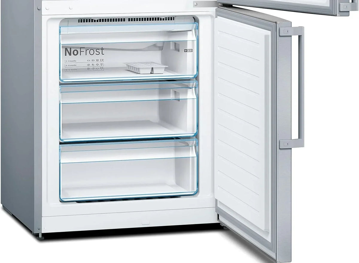 Bosch Serie 4 - Frigorífico combinado. NoFrost. alto 203 x ancho 70 cm. 438 L. Tecnología VitaFresh. Blanco - KGN49XIDQ