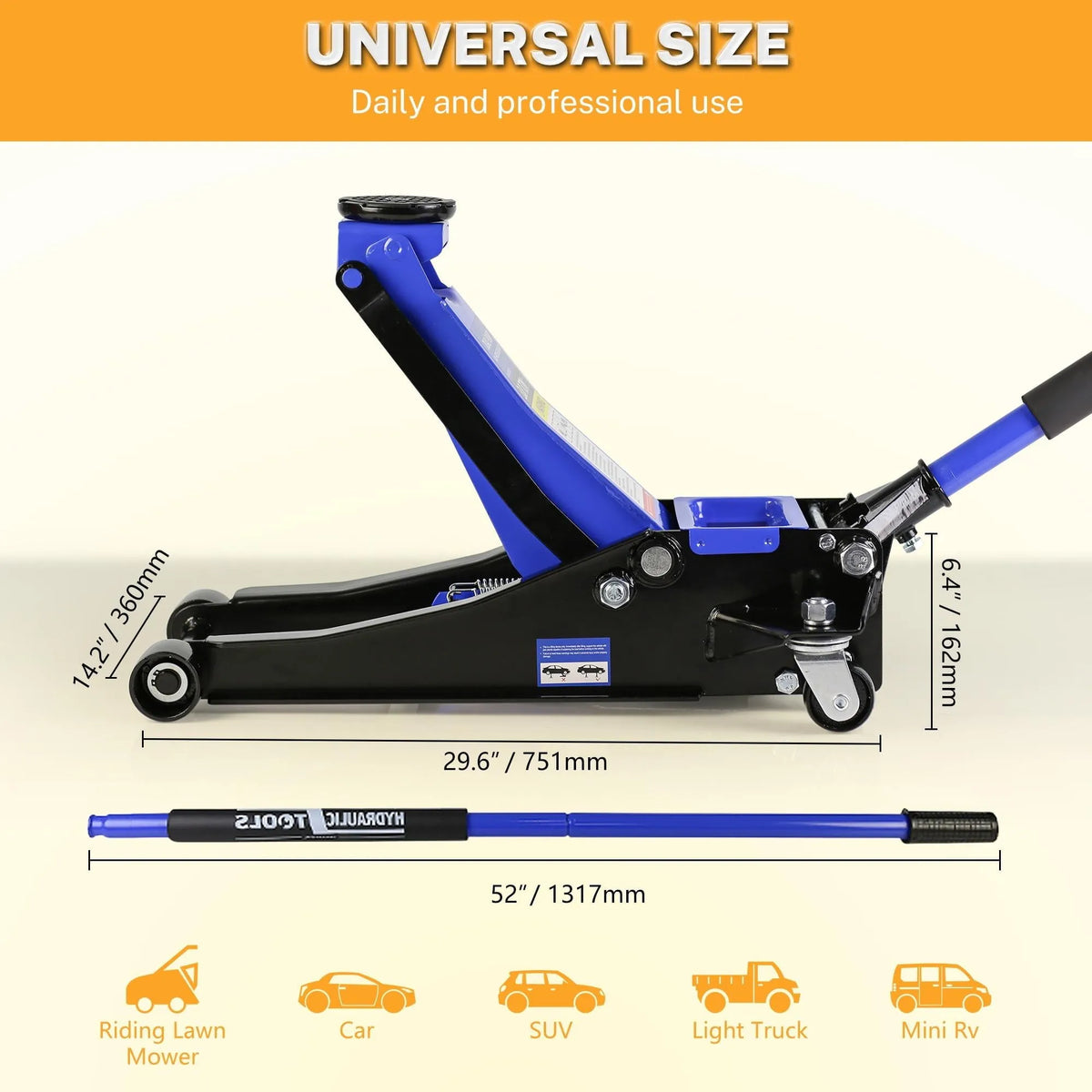 4-Ton Floor Jack. Low Profile Car Jack. Heavy-Duty Trolley Jack Car Lift with Dual Pump Pistons. Lifting Range 4-21. 8000LBS