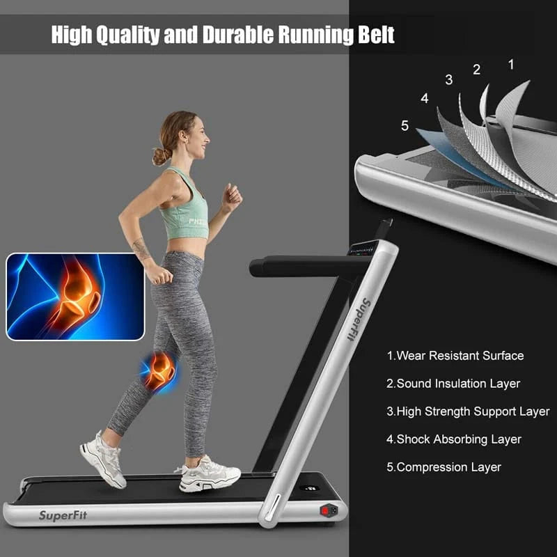 2-in-1 Folding Electric Treadmill. 2.25 HP. Under-Desk. with Dual Display and Smart App Control