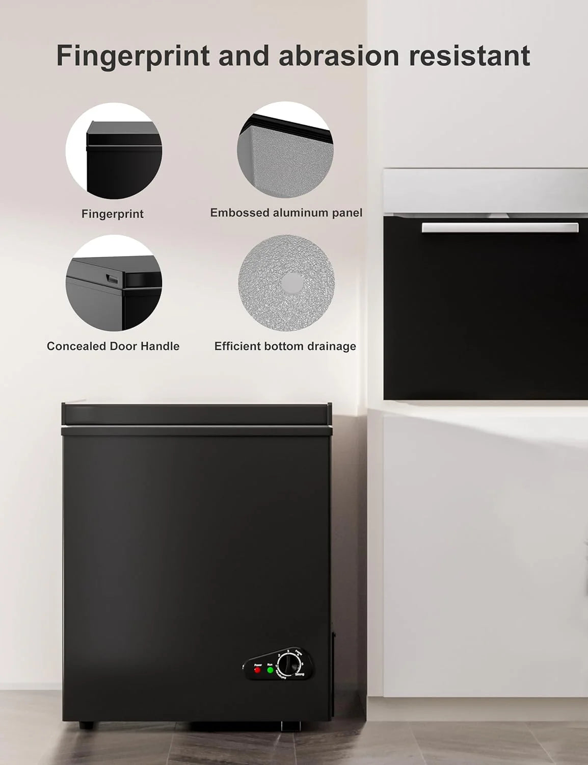 7.0 Cu Ft Chest Freezer - Energy Efficient & Quiet Mini Freezer with Adjustable Thermostat - Compact Deep Freezer for Home. Apartment. and Garage - Removable Basket & Defrost Drain