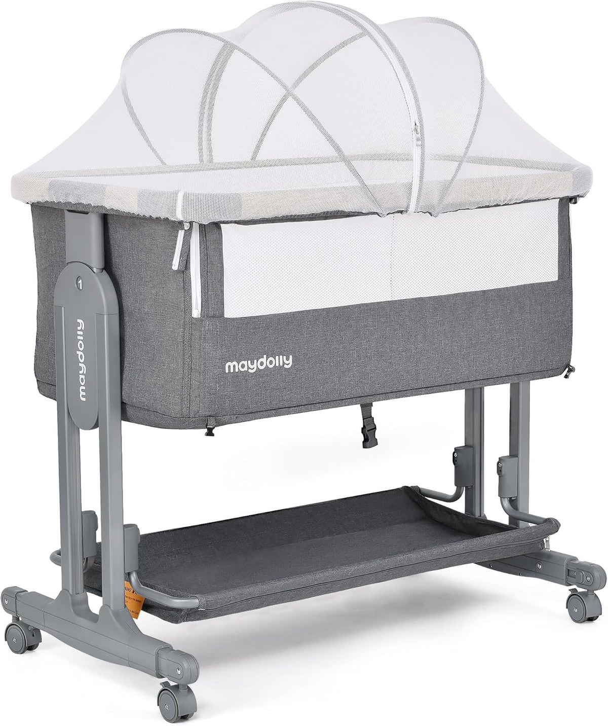 Maydolly Baby Bassinet Bedside Crib. 3-in-1 Baby Bassinet Bedside Bed with Mattress and Soft. Breathable Sheet. 7-Height Adjustable. Stable and Reliable Crib for Nursery