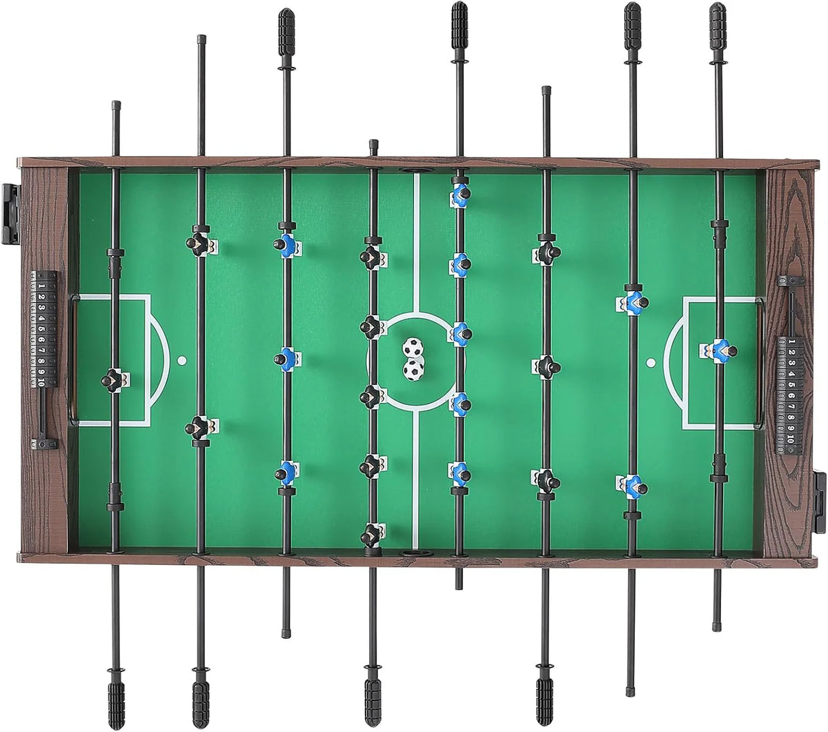 Foldable flyball table. standard size (42/48/55 inches). brown. made of plastic. metal and wood. suitable for two people to play flyball games. suitable for game room.