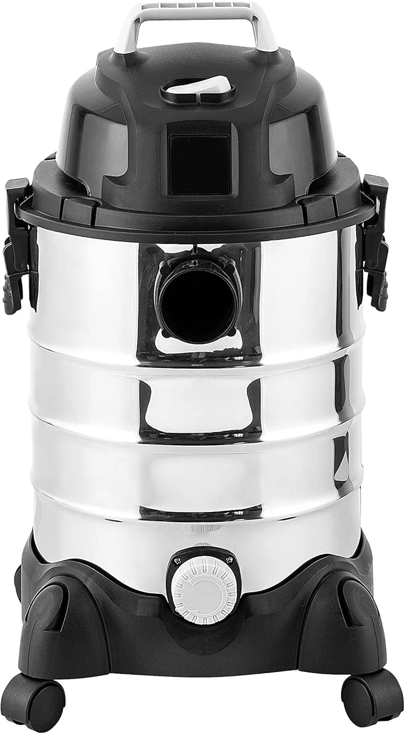 Basic type wet-dry dual-purpose vacuum cleaner. 4-gallon capacity for home use. 3 horsepower. stainless steel material. gray/black
