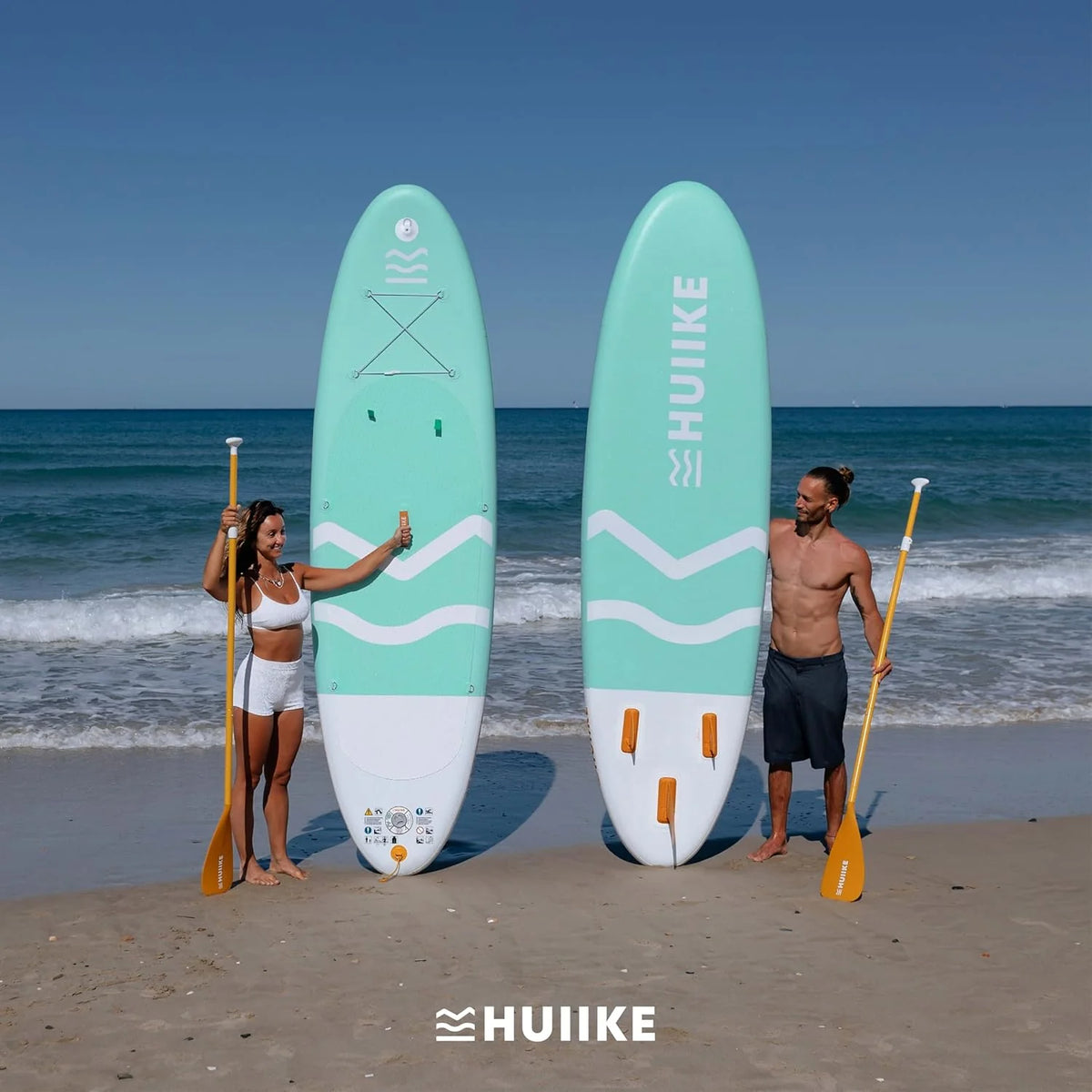 HUIIKE Tabla Paddle Surf Hinchable con Accesorios Incluidos. Remo. Quillas. Inflador. Stand Up Paddle Board Gran Estabilidad y Resistencia. 305 x 84 x