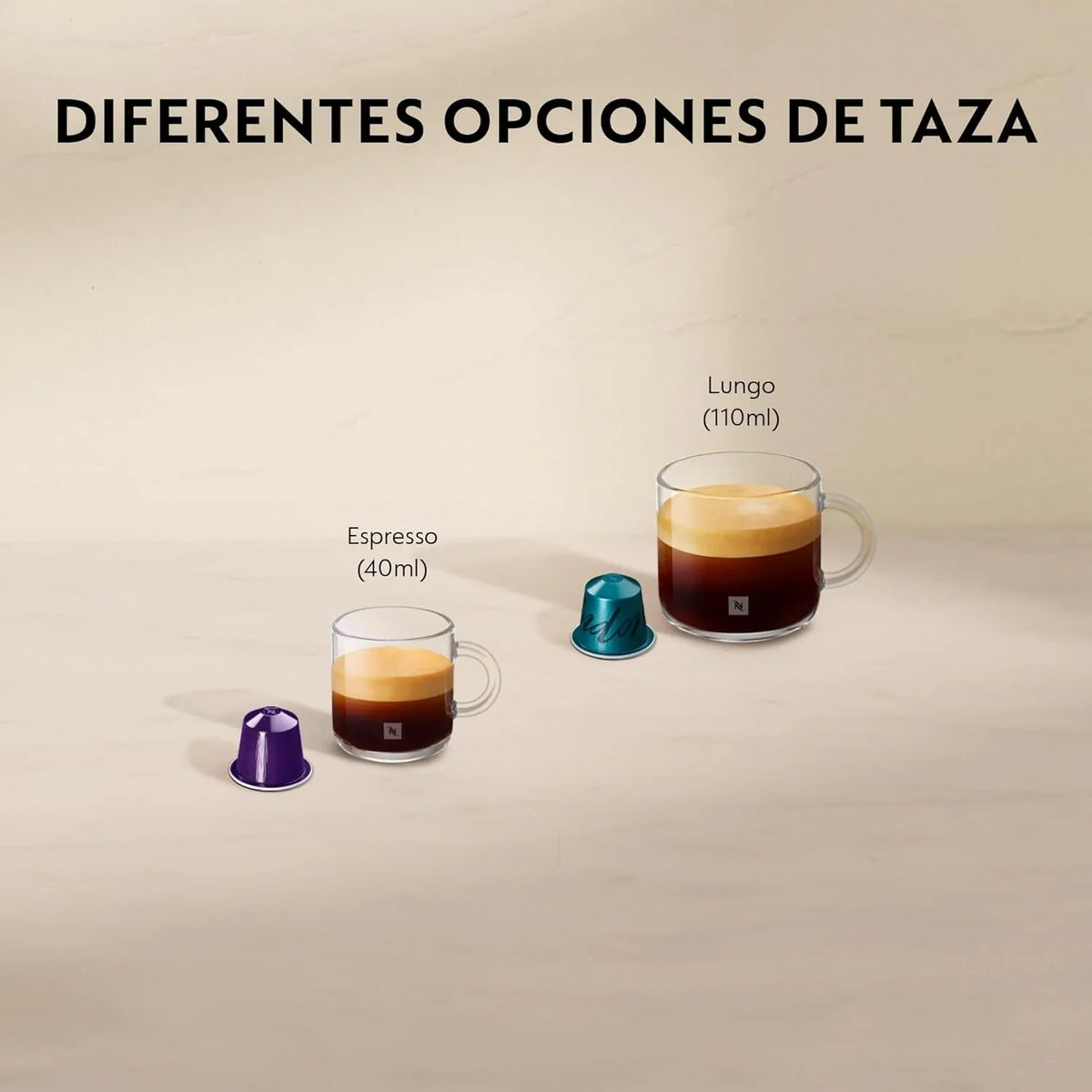 Nespresso De'Longhi Inissia EN80.B - Cafetera monodosis de cápsulas Nespresso. 19 bares. apagado automático. color negro