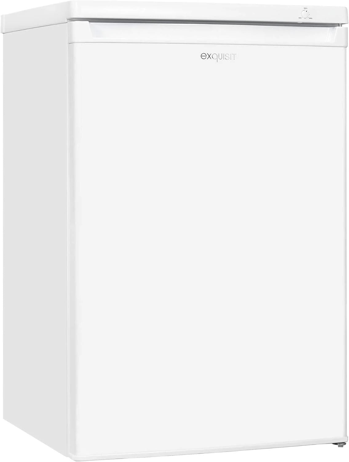 Exquisit Congelador Table Top 91L. Color Blanco. Clase E. Congelador 4 Estrellas. 4 Cajones Transparentes. Puerta Reversible. Control de Temperatura.