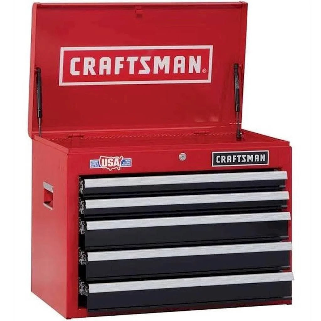 26-Inch W x 19.75-Inch H 5-Drawer Steel Tool Chest. Red