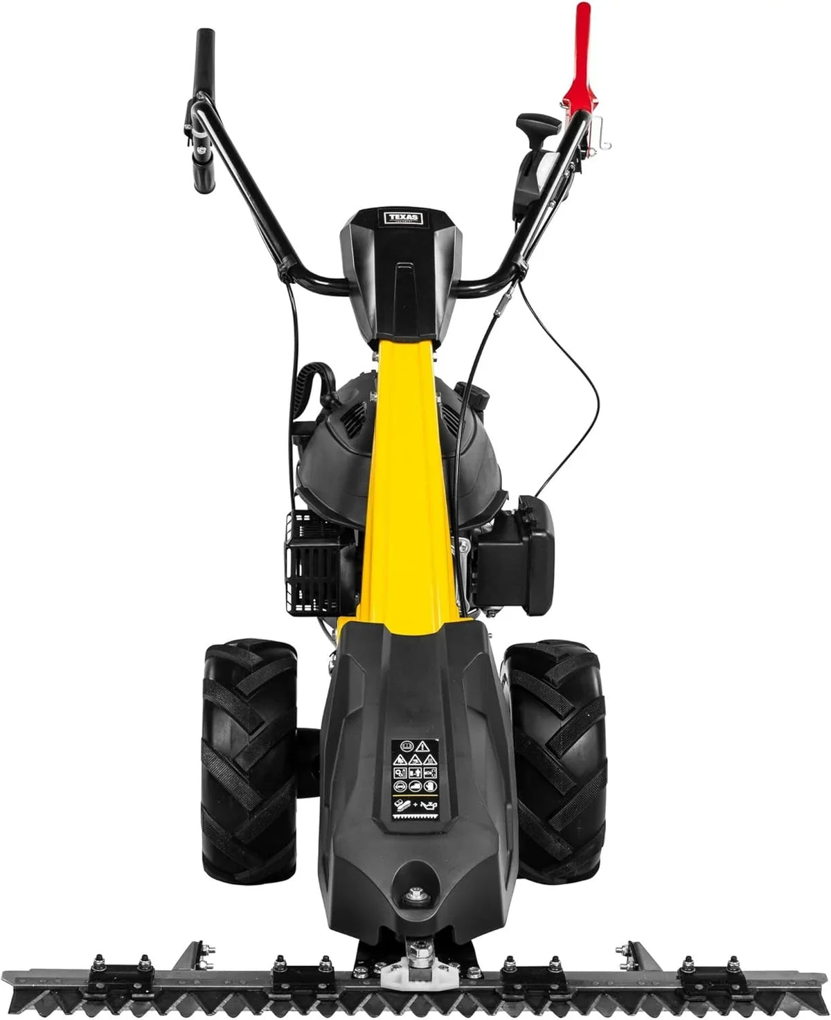 TEXAS Profi Benzin Balkenmäher CB8750 196ccm Wiesenmäher Hochgrasmäher Rasenmäher mit Antrieb Radantrieb | 5.7PS | 4200Watt | Schnittbreite 870mm | 4-