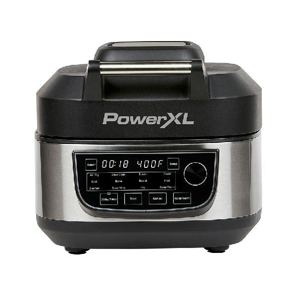6-Qt 12-in-1 Grill and Air Fryer Combo. 1550W. Stainless Steel