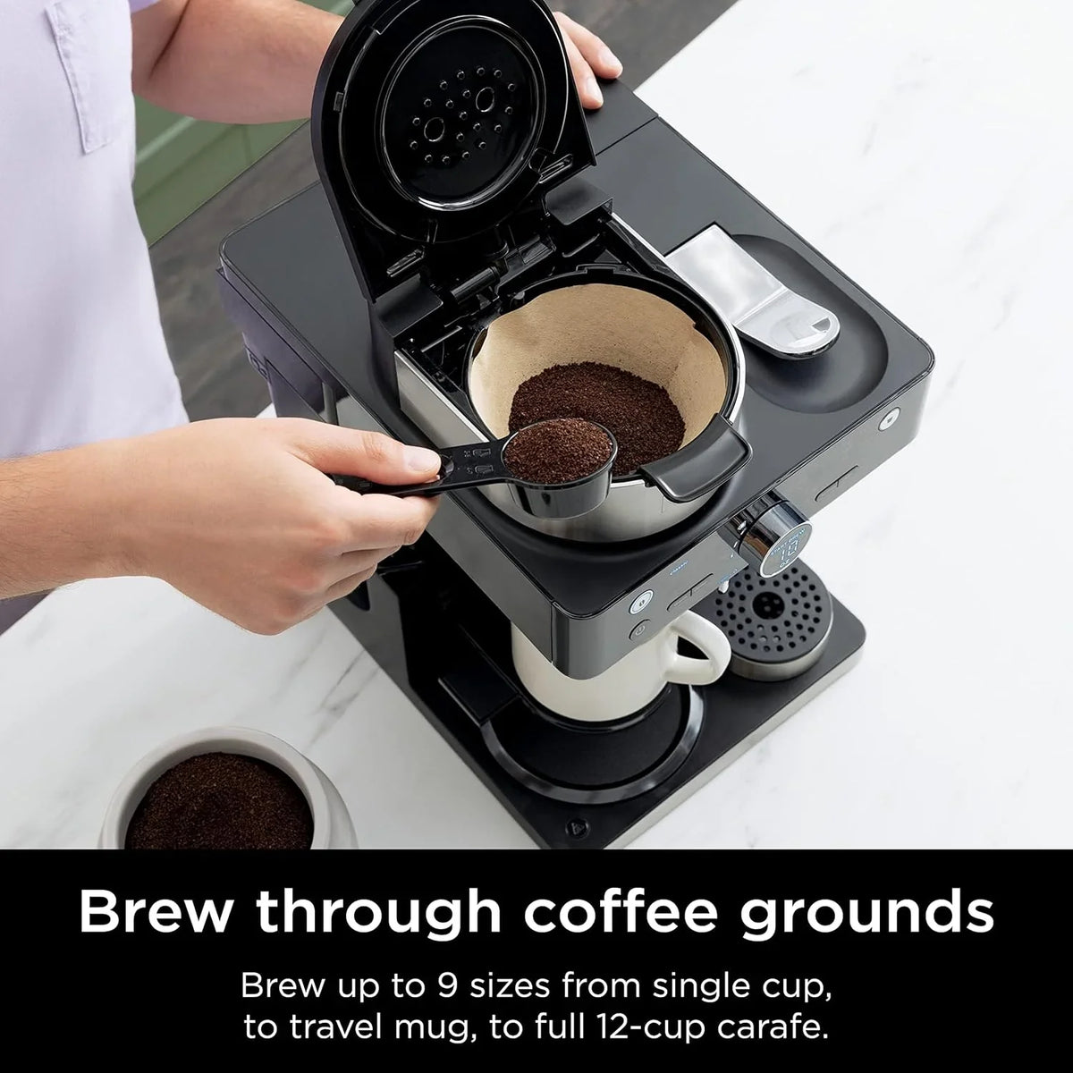 Italian espresso machine and coffee-making system. featuring three espresso brewing modes. supporting single-portion coffee and Nespresso capsules. with a built-in frother. capable of making Italian espresso. cappuccino and latte. Black style.