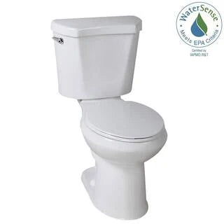 2-Piece 1.28 GPF High-Efficiency Single-Flush Elongated Toilet. White