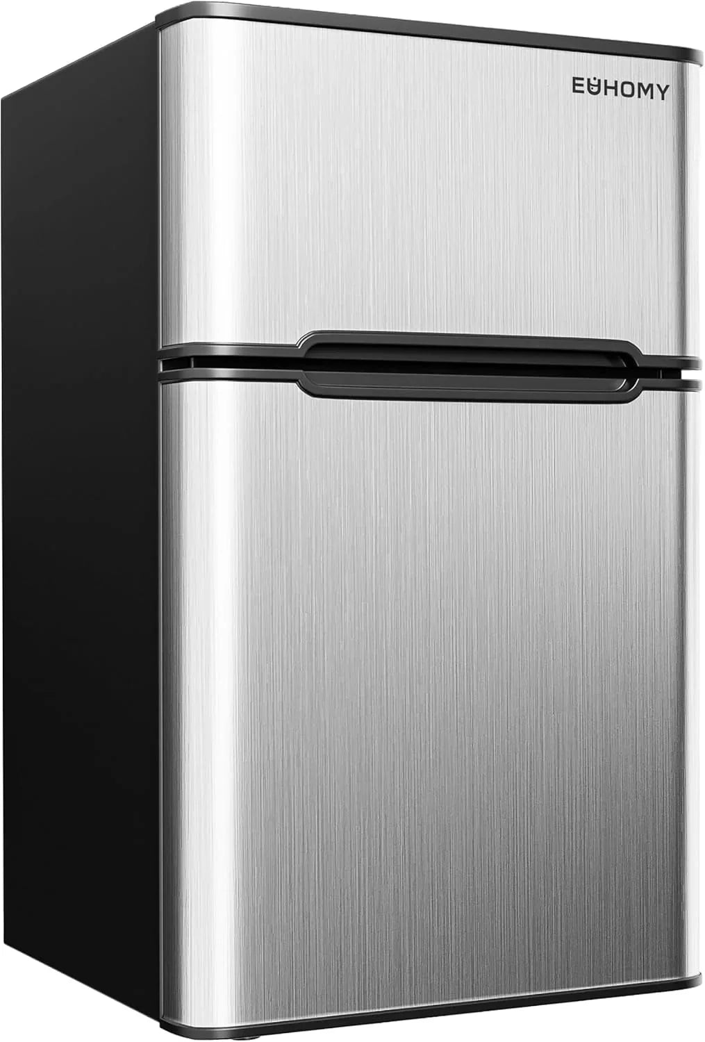 3.2 Cu. Ft. 2-Door Mini Fridge with Freezer. Compact Refrigerator. Silver