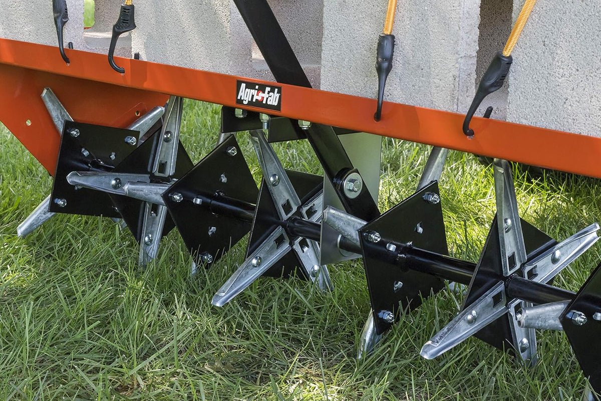 48 Tow Behind Lawn Plug Aerator with Universal Hitch; Designed to Pull Behind Lawn & Garden Tractors
