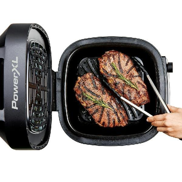 6-Qt 12-in-1 Grill and Air Fryer Combo. 1550W. Stainless Steel