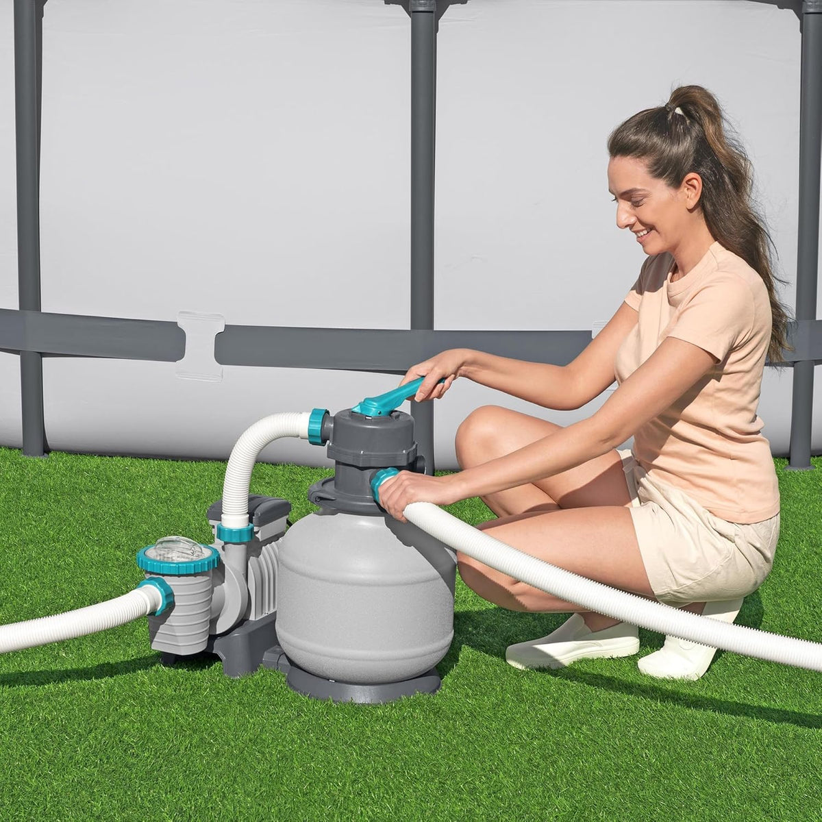 2.200 GPH Sand Filter Pump for Above Ground Pools. High Flow Swimming Pool Filtration System