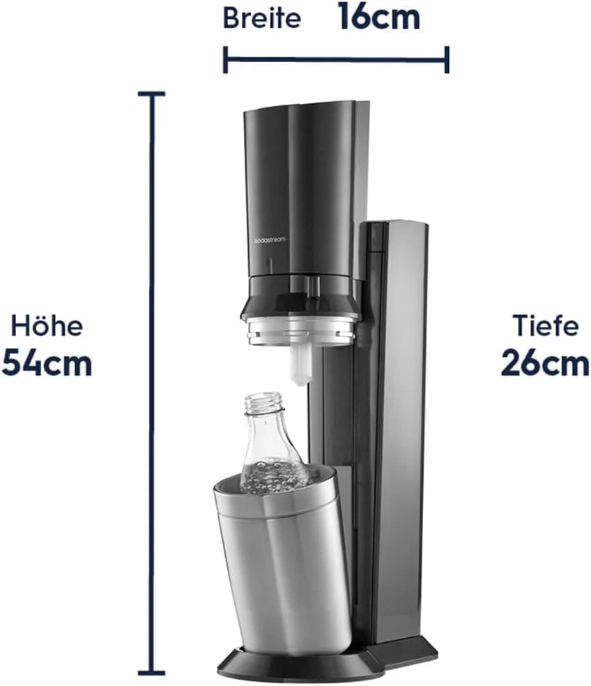 SodaStream Crystal 3.0 Wassersprudler mit 2x Quick-Connect CO2-Zylinder und 2x Glaskaraffen