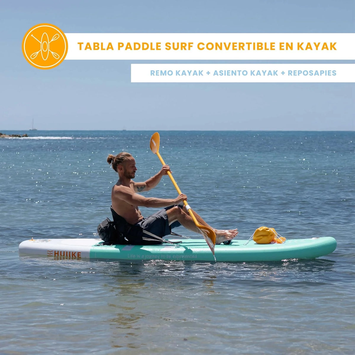 HUIIKE Tabla Paddle Surf Hinchable con Accesorios Incluidos. Remo. Quillas. Inflador. Stand Up Paddle Board Gran Estabilidad y Resistencia. 305 x 84 x