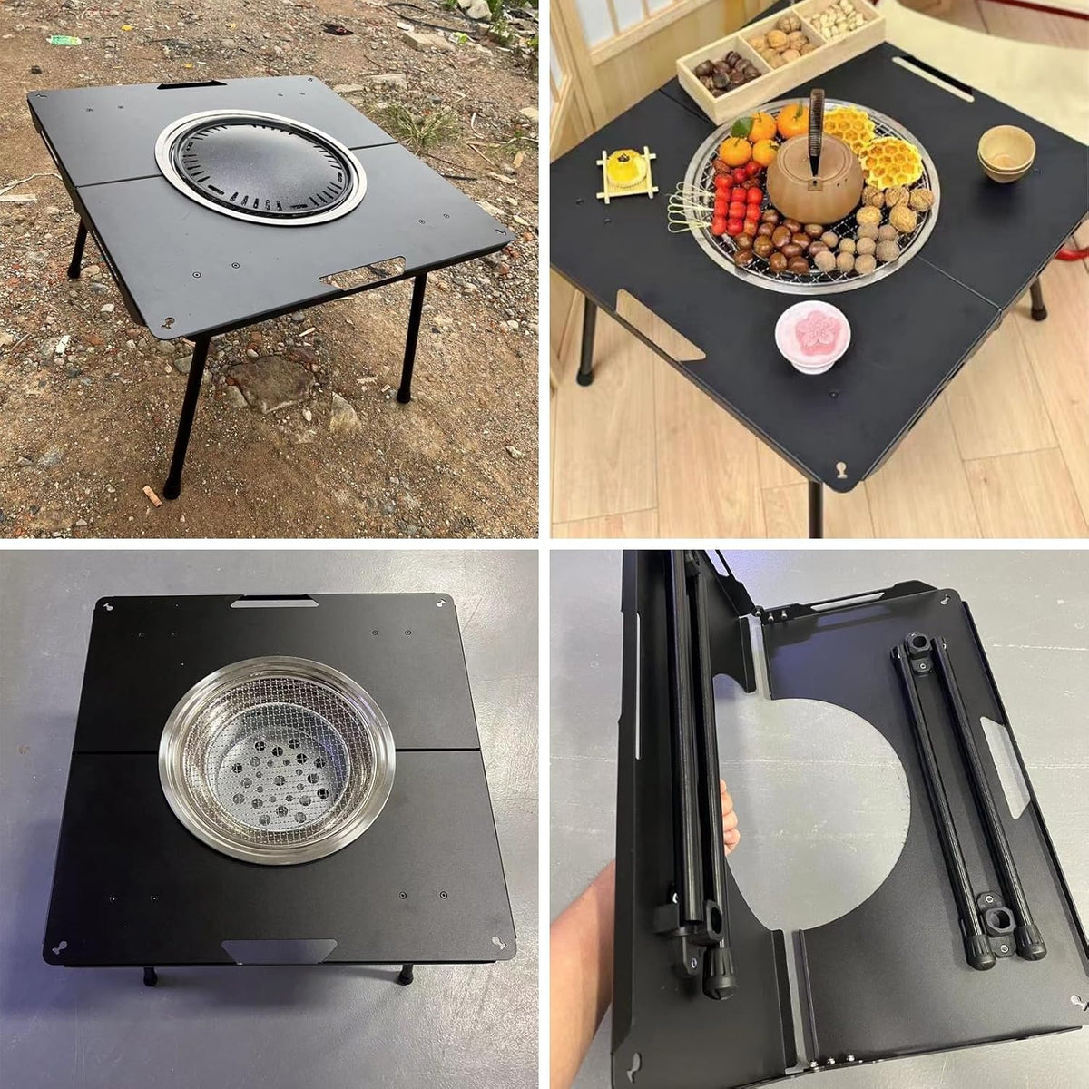 Outdoor Grill Table Foldable. Easy to Carry Can Hang Items Multi-Purpose. Aluminum Alloy. Portable Camping Table Foldable. for Picnic. BBQ. Making Tea