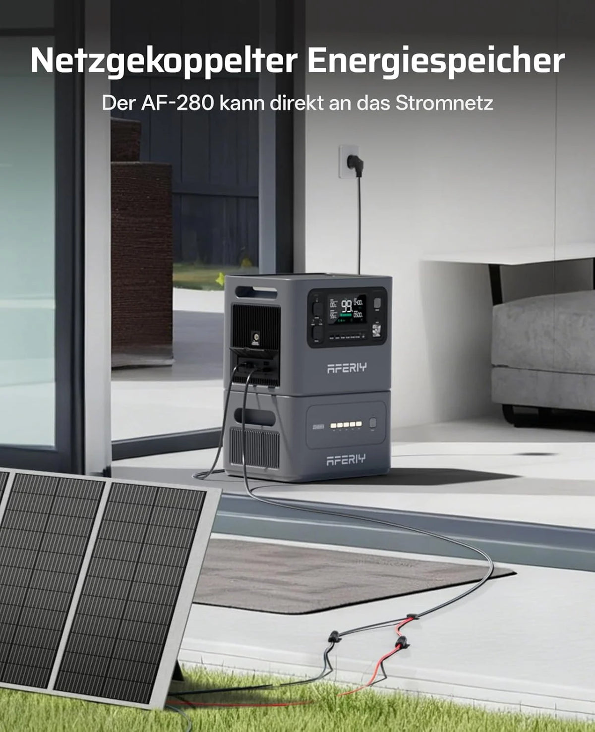 AFERIY 2800W Tragbare Powerstation. 2048Wh LiFePO4 In 1.5h Schnellladbar. 13 Ausgänge. Reine Sinuswelle 230V. USV. Erweiterbar Auf 4096Wh. Solar