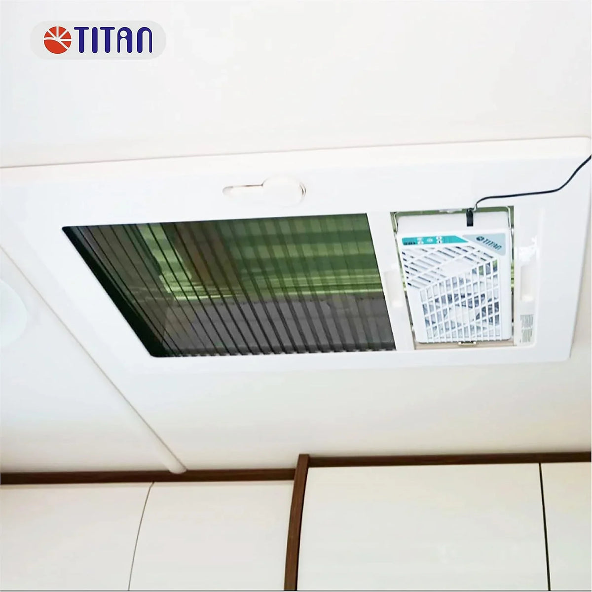TITAN Leiser Dachventilator. 12 V Gleichstrom. 140 mm. doppelt. wendbar. Dachfensterventilator mit kabelloser Steuerung für Wohnmobil. Wohnmobil. TTC-