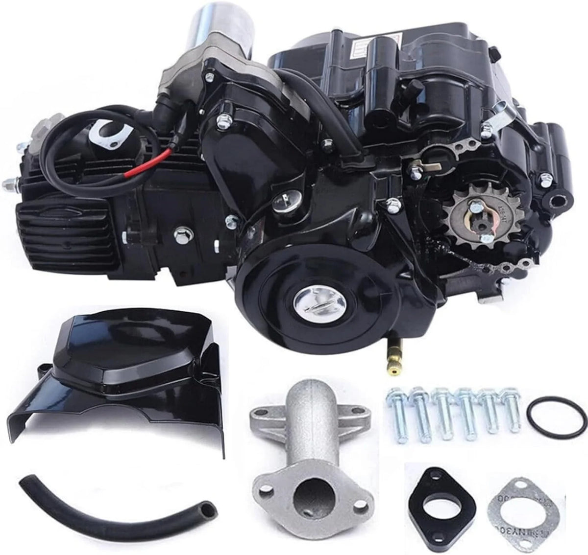 150CC 4 Stroke Engine Motor. Gy6 Single Cylinder Complete Engine Kit for 110cc-150cc Atvs and Go Karts and 11 Long Box Engine Size Scooters High-Flow Oil Pump CVT Carburetor Top Mount