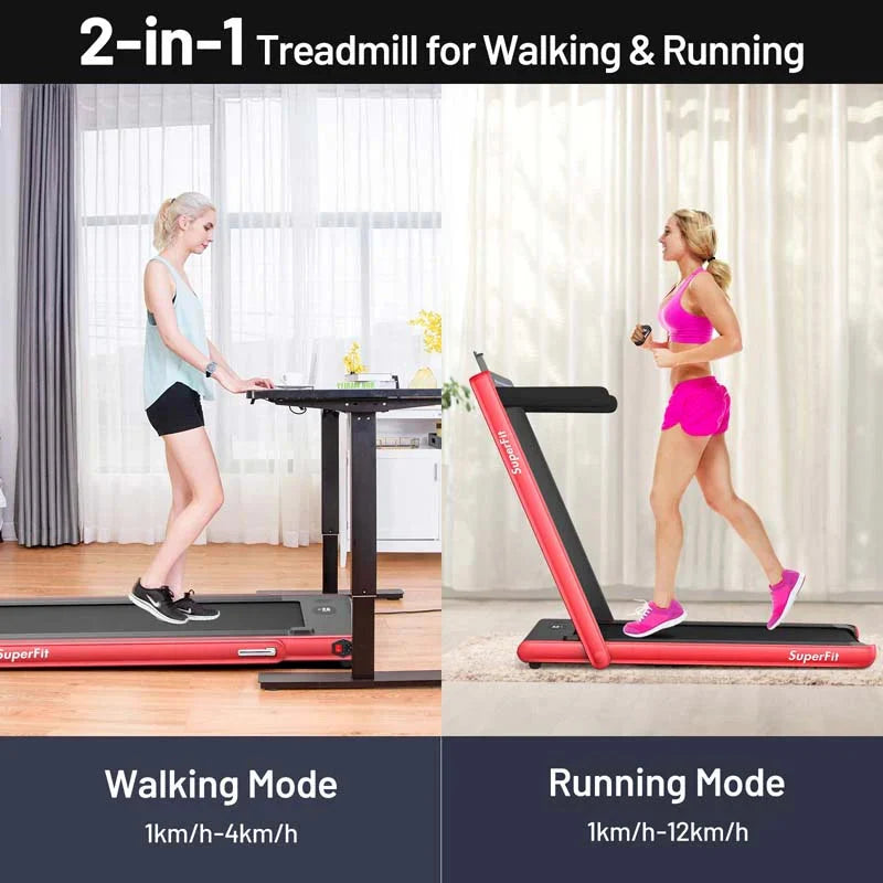 2-in-1 Folding Electric Treadmill. 2.25 HP. Under-Desk. with Dual Display and Smart App Control