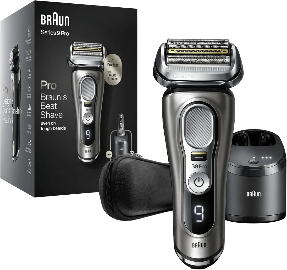 Braun Series 9 Pro Premium Rasierer Herren. Testsieger Stiftung Warentest. 4+1 Scherkopf. Elektrorasierer & Trimmer. Reinigungsstation. 60 Min