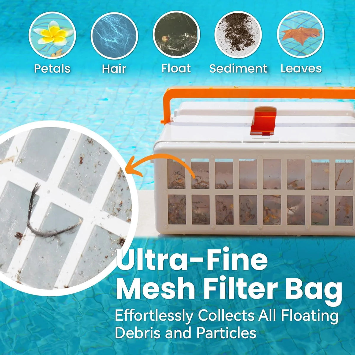 Solar Powered Automatic Robotic Pool Skimmer Cleaner.Solar Pool Surface Cleaner Dual Mode with Obstacle Avoidance Daytime ＆ Overnight Continuous Cleaning Ideal for All Swimming Pool-White