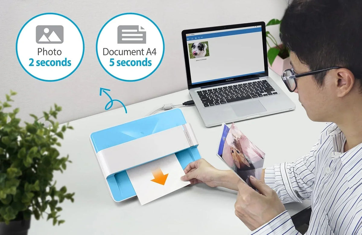 Plustek Foto-Scanner – ePhoto Z300 German Design Award 2018. scannt 4x6 Fotos in 2 s. automatische Ausrichtung und CCD-Sensor. Unterstützt Mac und PC.