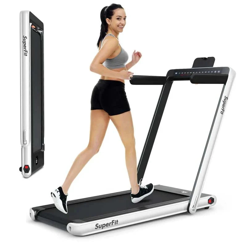 2-in-1 Folding Electric Treadmill. 2.25 HP. Under-Desk. with Dual Display and Smart App Control
