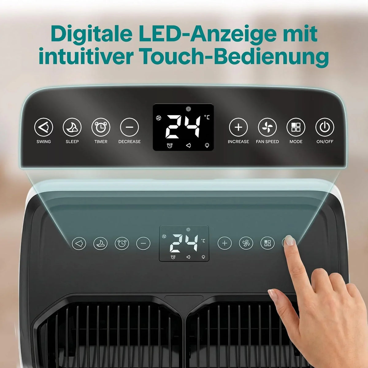 SereneLife Klimaanlage Mobil 14000 BTU – Kleine Klimaanlage für Zimmer bis 33 m² | WiFi | Kühlung. Entfeuchter & Ventilator | 51 dB