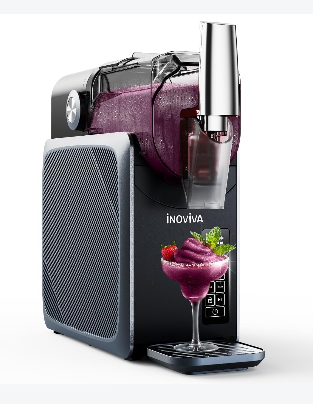 INOVIVA Slush Maschine 2.6L. kein Eis erforderlich. Slushie für Zuhause mit Selbstreinigung. 5 voreingestellte Modi. Slushies. Milchshakes. Frappés &