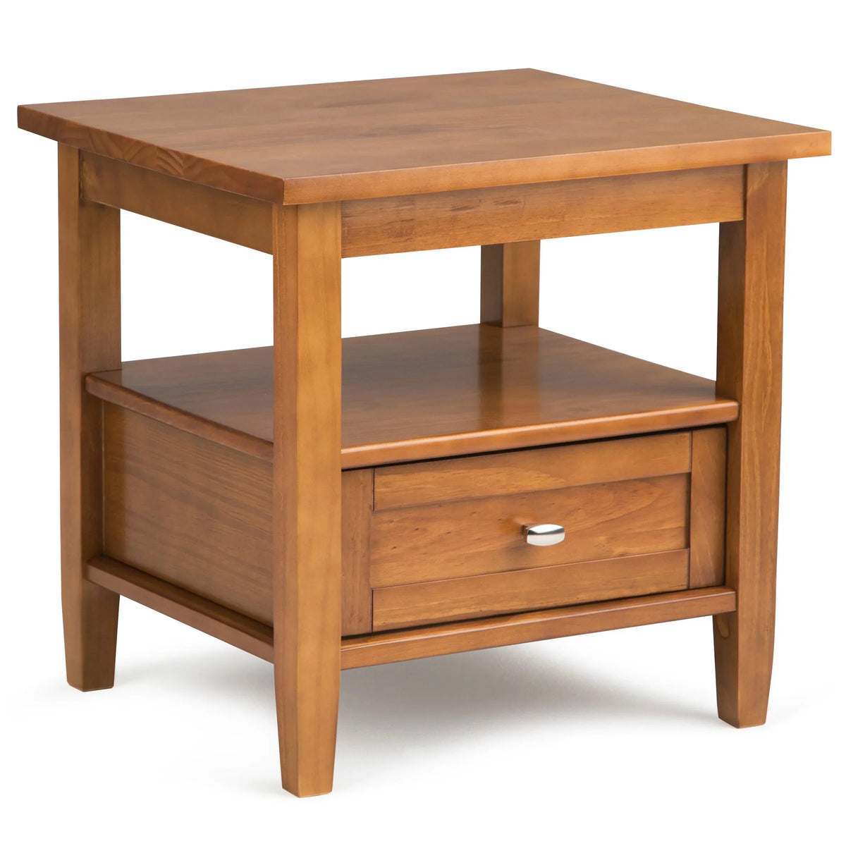 20 Inch Wide Solid Wood Rectangle End Table. Transitional Side Table