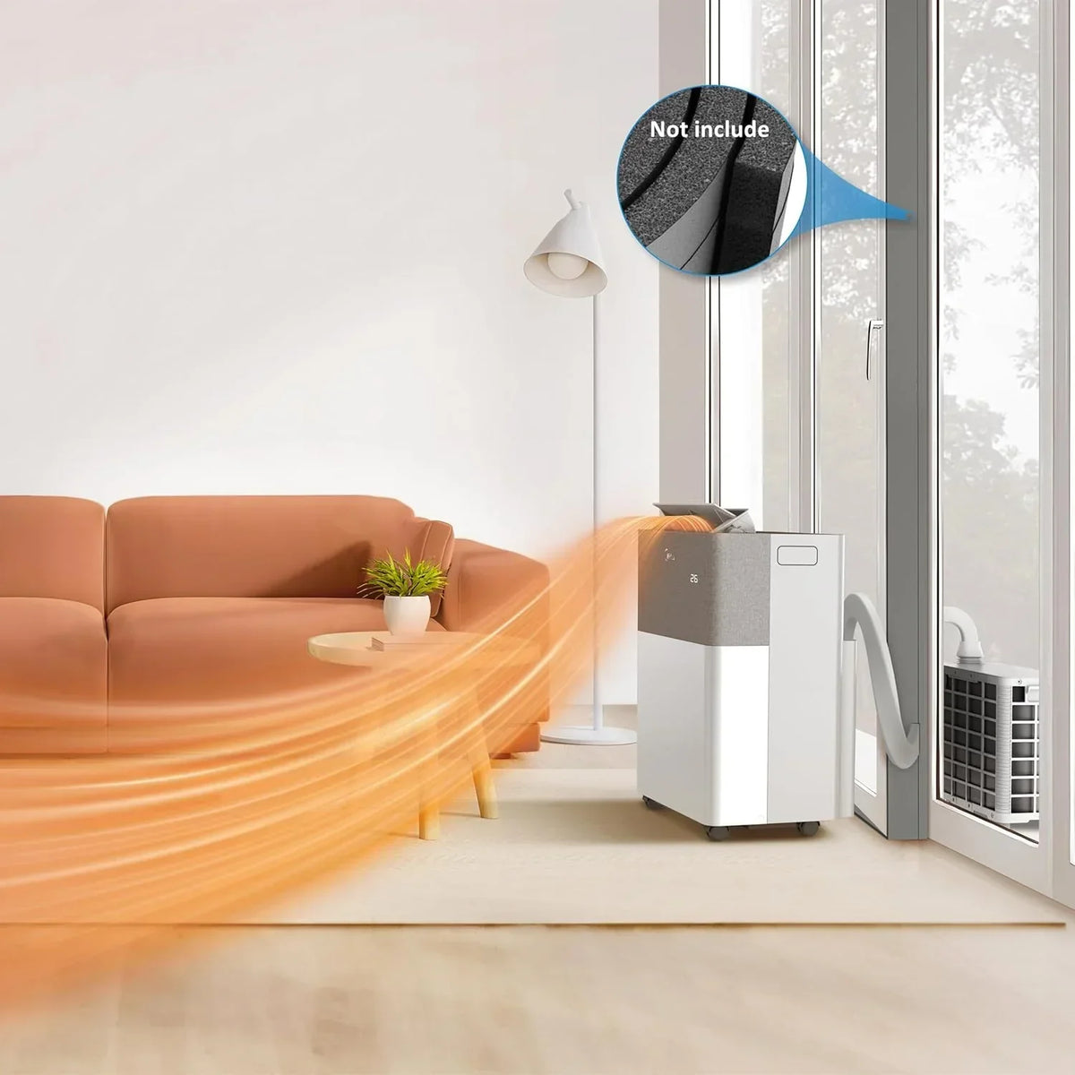 Midea Portasplit Klimaanlage. Mobile Wärmepumpe. Kühlen A++/Heizen A+. 12000 BTU 3. 5kW. für Räume bis zu 42 m² / 105 m³. nur 39 dB(A) im Silent-Modus