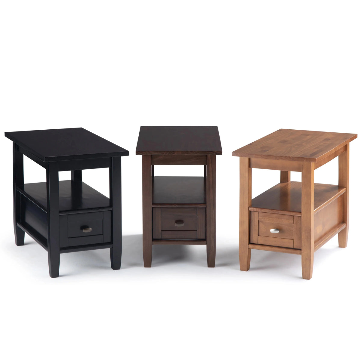 14 Wide Solid Wood Narrow Side Table. Rectangle Transitional Style Accent Table