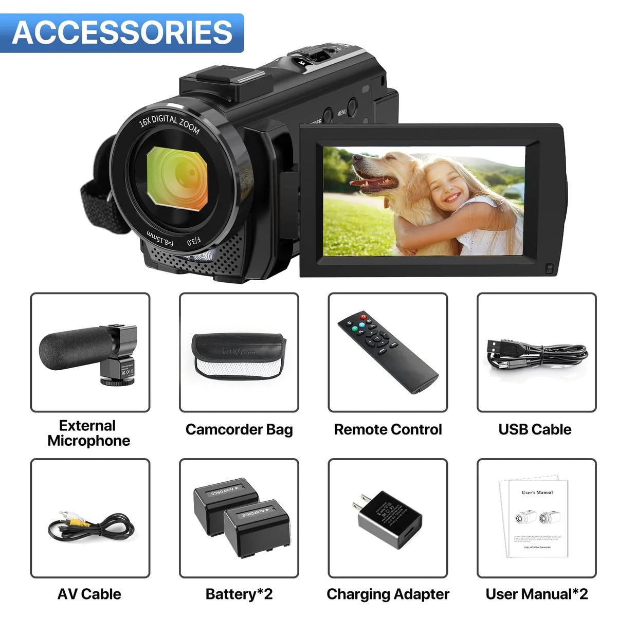 Video Camera Vlogging Camera Recorder FHD 1080P