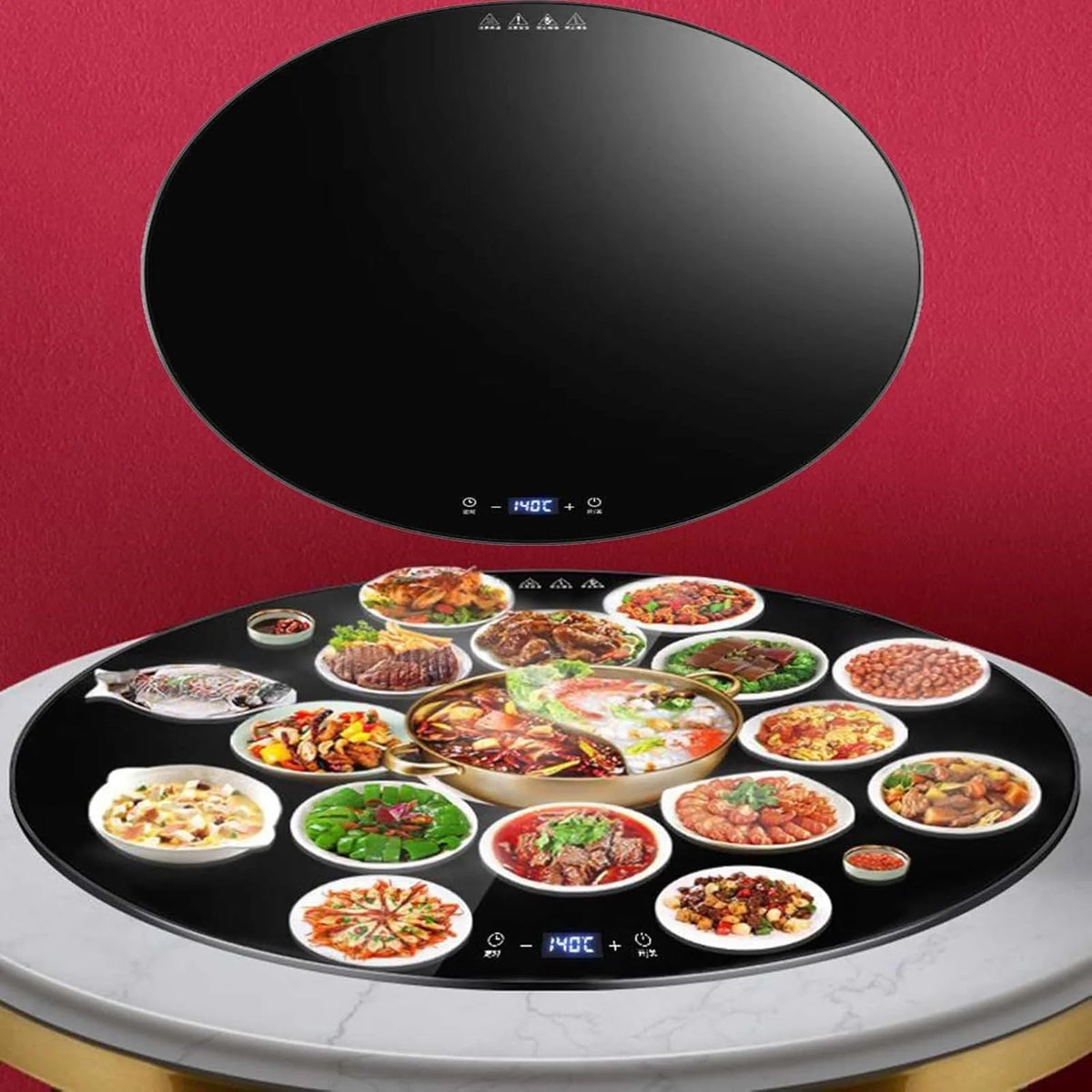 23/31/34in Insulation Glass Lazy Susan for Dining Table - Turntable Centerpiece. Silent/Smooth/Not Easy to Dump (Size: 88cm/34in)
