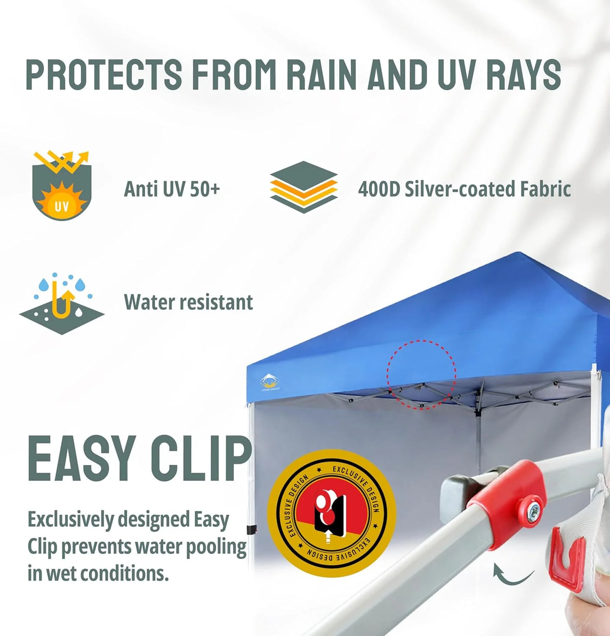 10X10 Comercial Instant Canopy Pop Up Tent with Center Lock (10x10 with 4 Sidewalls. Grey)