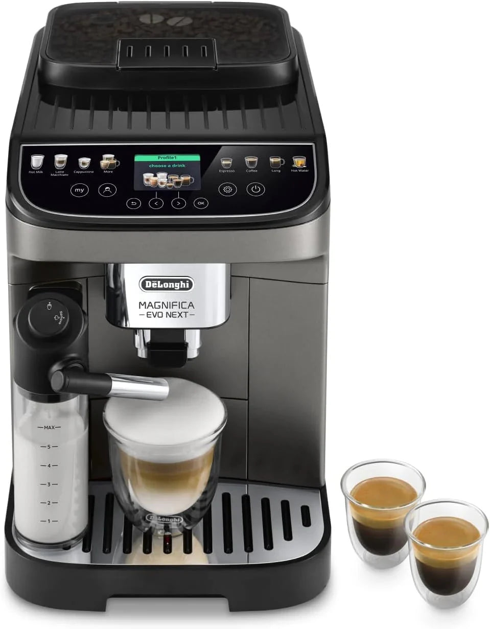 De'Longhi Magnifica Evo ECAM 292.81.B Kaffeevollautomat mit LatteCrema Milchsystem. 7 Direktwahltasten für Cappuccino. Espresso und weitere