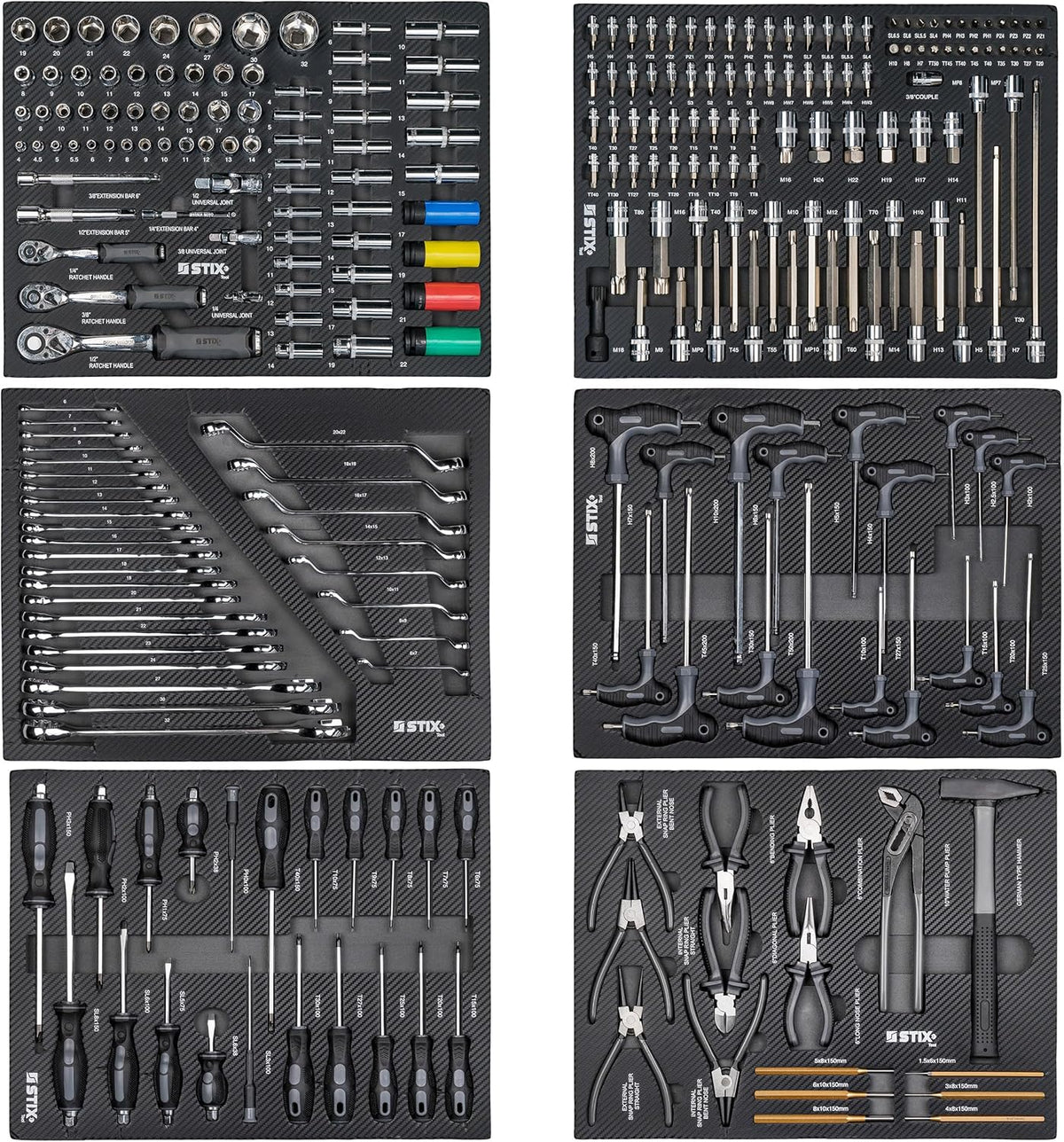 Stix UltimatePro C7/TS1 - Carro de herramientas con 267 piezas Cr-V - Juego de herramientas. carro de herramientas con ruedas. cajones con rodamiento