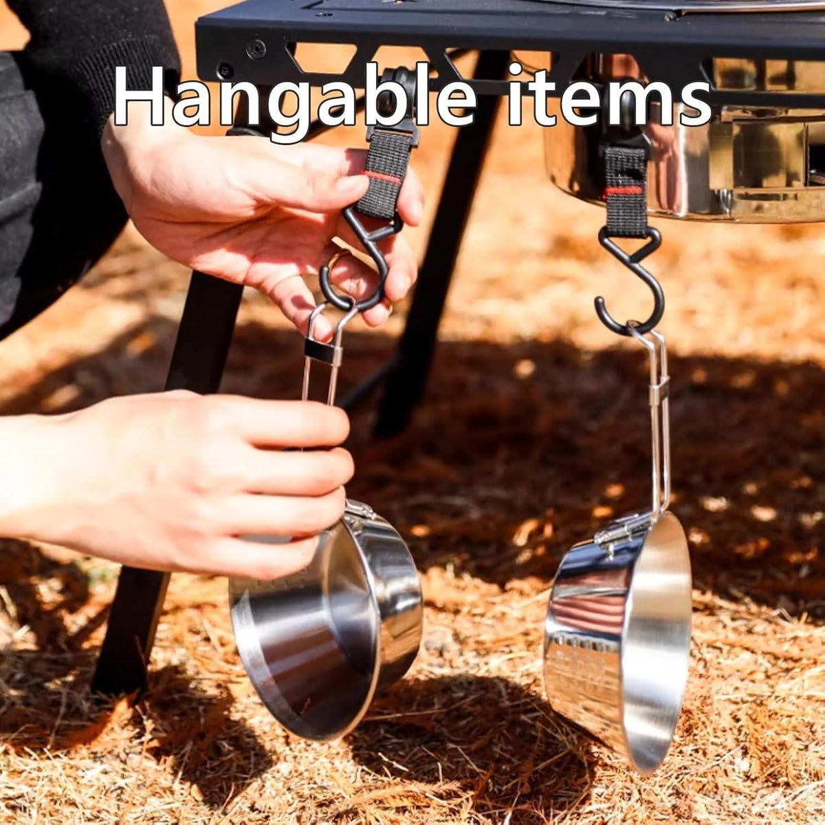 Folding Grill Table Metal Portable. Good Load-Bearing Capacity Items Can Be Hung on The Edge. Portable Camping Table. for Outdoor Picnic. BBQ. Cooking