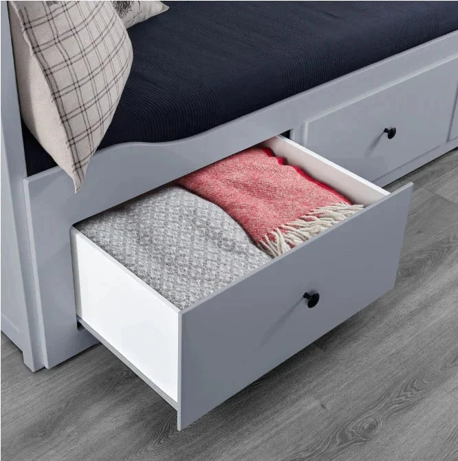 HEMNES Cama día con 3 cajones Gris. 80x200 cm