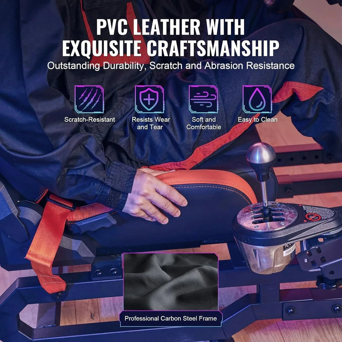 Soporte para Volante de Carreras VEVOR con Ruedas para Logitech G923/G920/G29. Cabina de simulador de conducción de Acero Resistente. Thrustmaster
