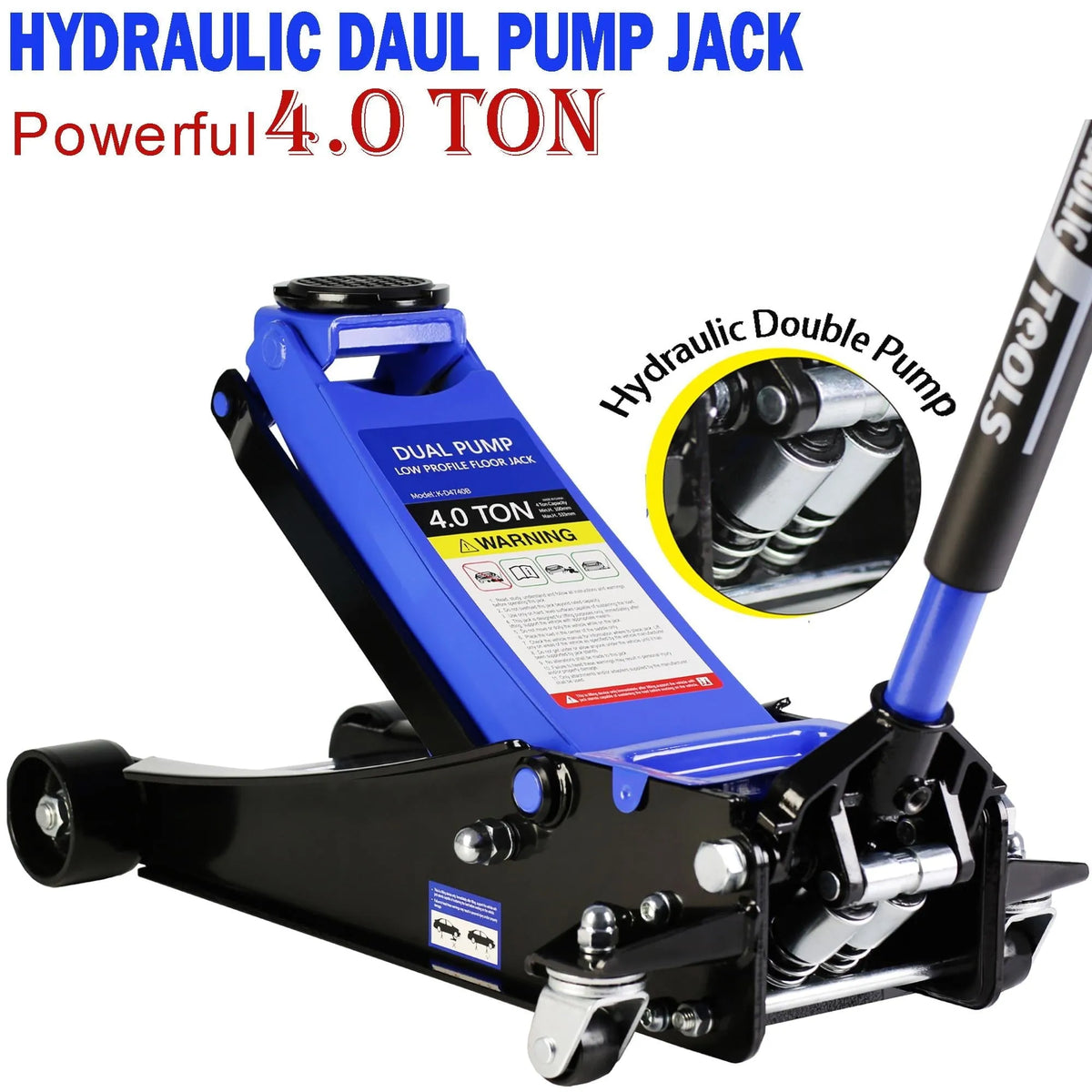 4-Ton Floor Jack. Low Profile Car Jack. Heavy-Duty Trolley Jack Car Lift with Dual Pump Pistons. Lifting Range 4-21. 8000LBS