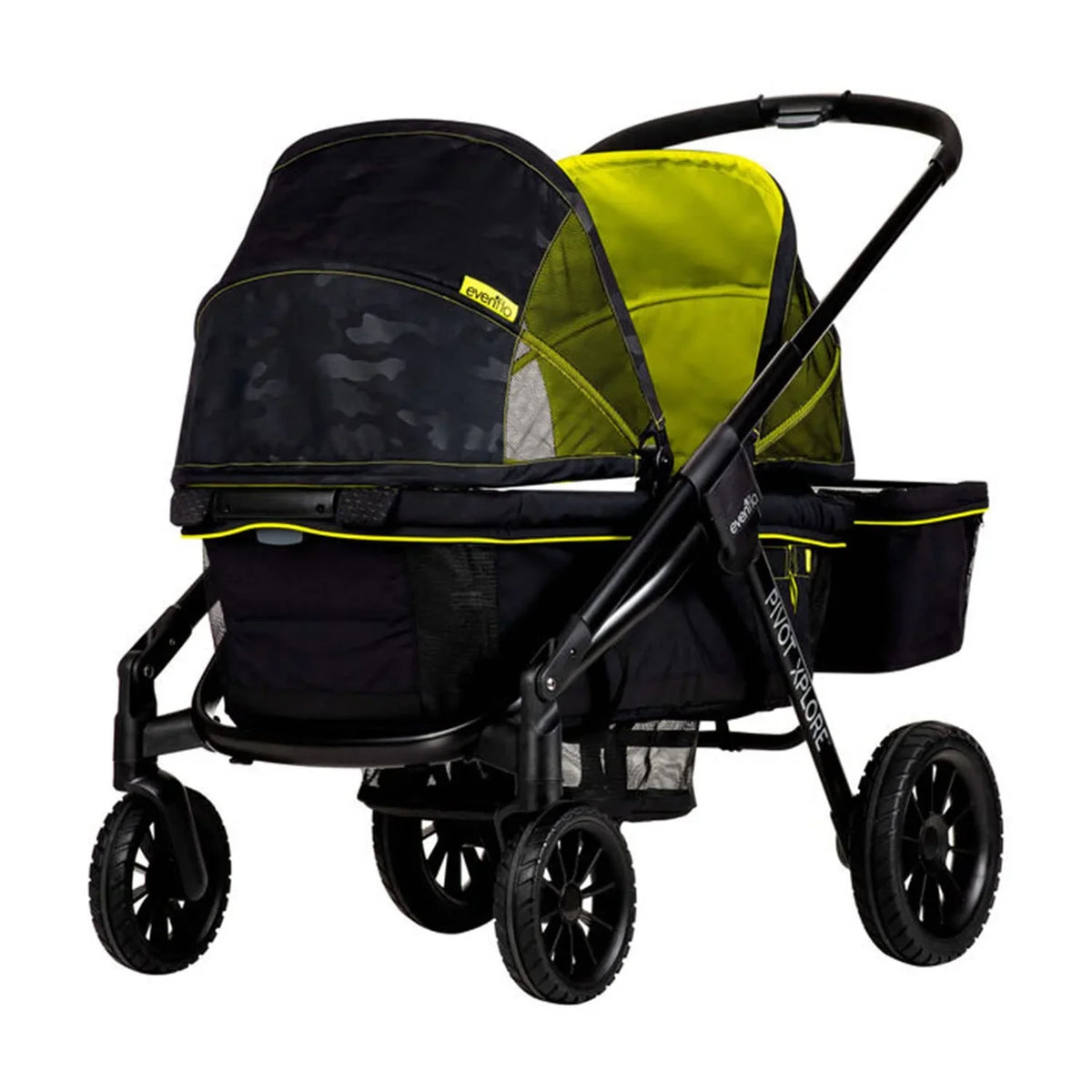2-in-1 All-Terrain Baby Stroller Wagon with Canopy and Storage - Gray