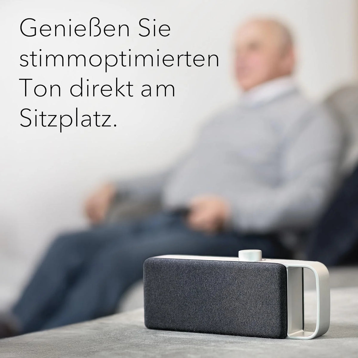 faller Oskar TV Lautsprecher/Soundbar mit Clear Voice (tragbar. kabellos. einfache Bedienung. Aluminiumgehäuse)